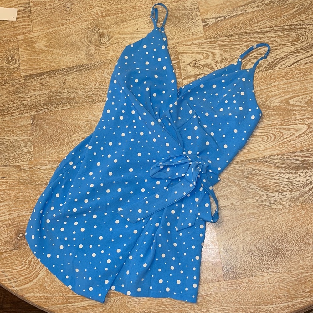 Style Rack Red with red white polka dots Romper Skort